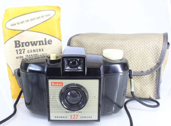 Kodak Brownie 127 Bakelite Camera with Original Case and Instructions