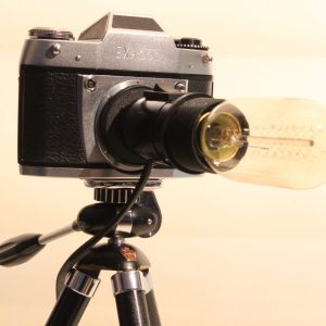 Vintage Exa Classic Camera Repurposed Upcycled Edison Desk Lamp