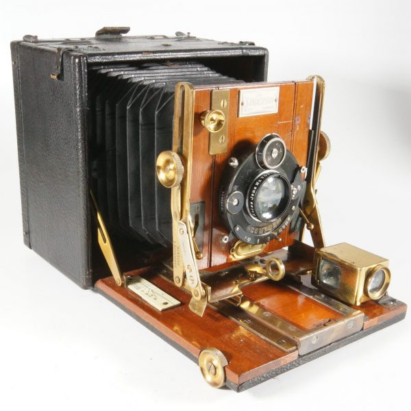 Sanderson Junior 1/4 Plate Camera Mahogany & Brass And Leather Covered ...